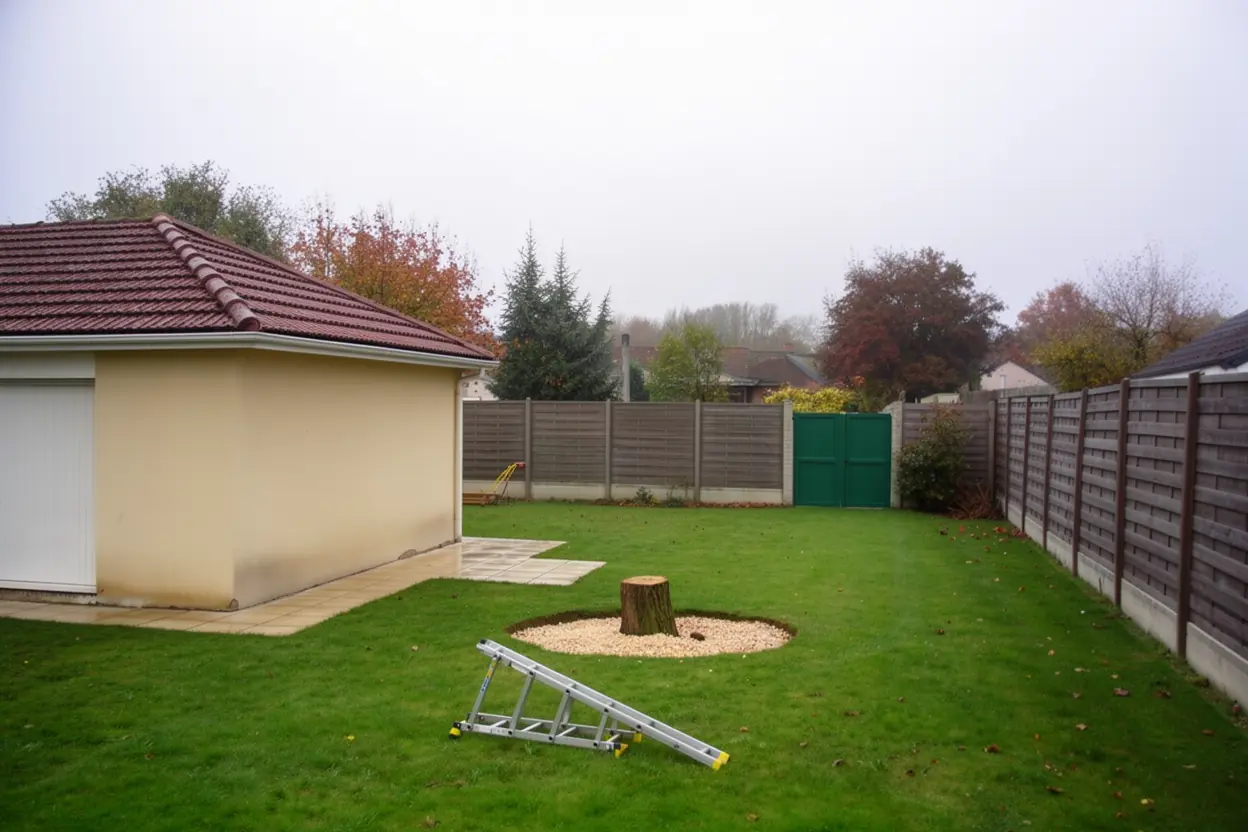 Jardin dégagé après abattage à Saint-Jean-le-Blanc