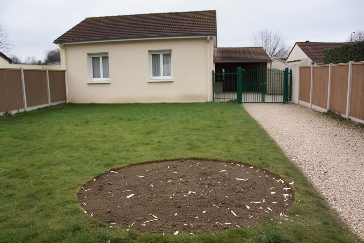 Allée dégagée après rognage à Saint-Pryvé-Saint-Mesmin