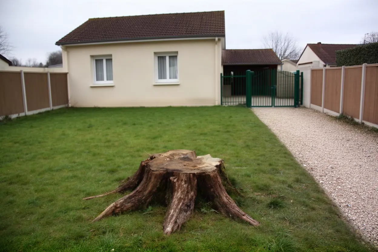 Souche près d'une allée à Saint-Pryvé-Saint-Mesmin