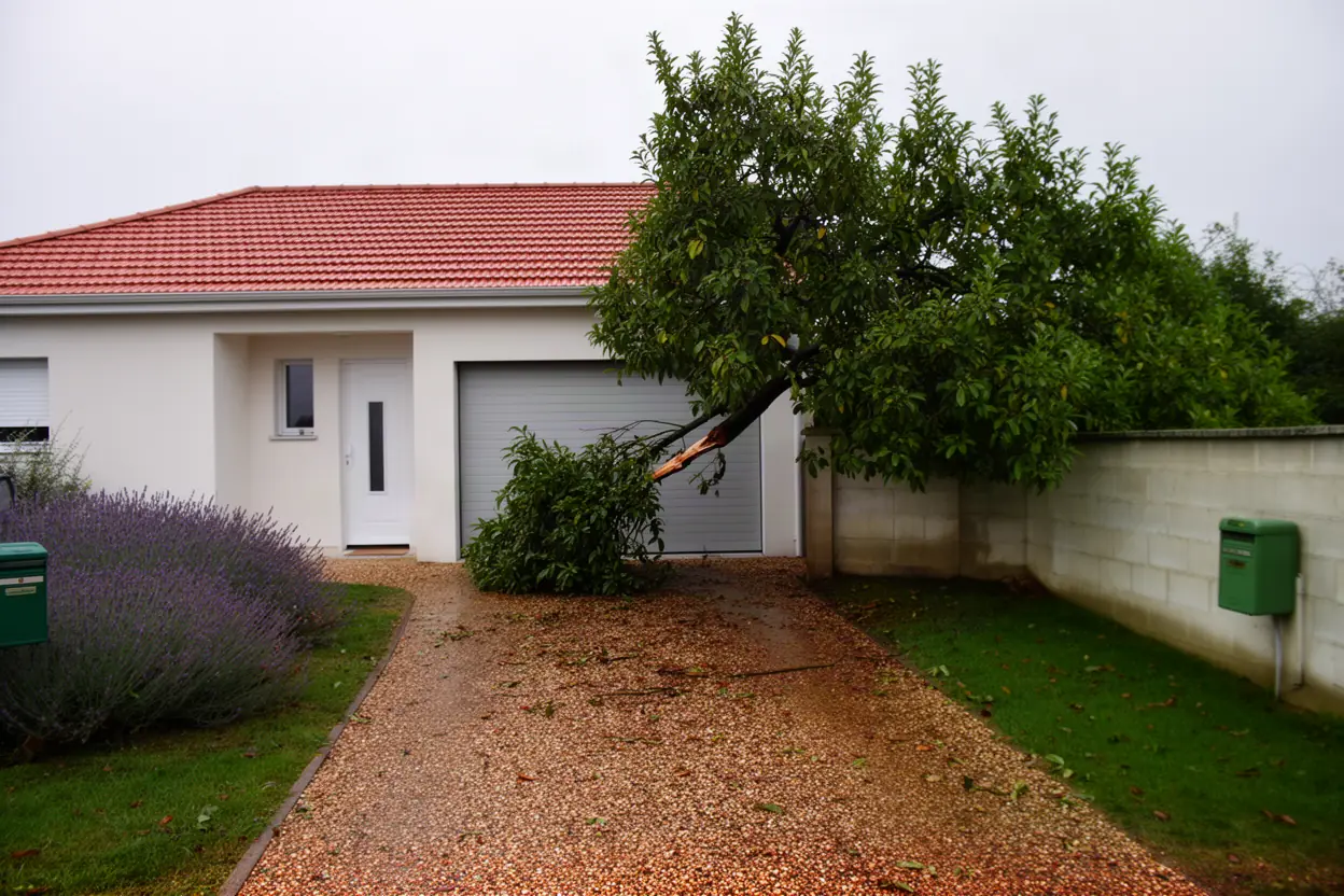 Branche fendue avant intervention à Saint-Denis-en-Val
